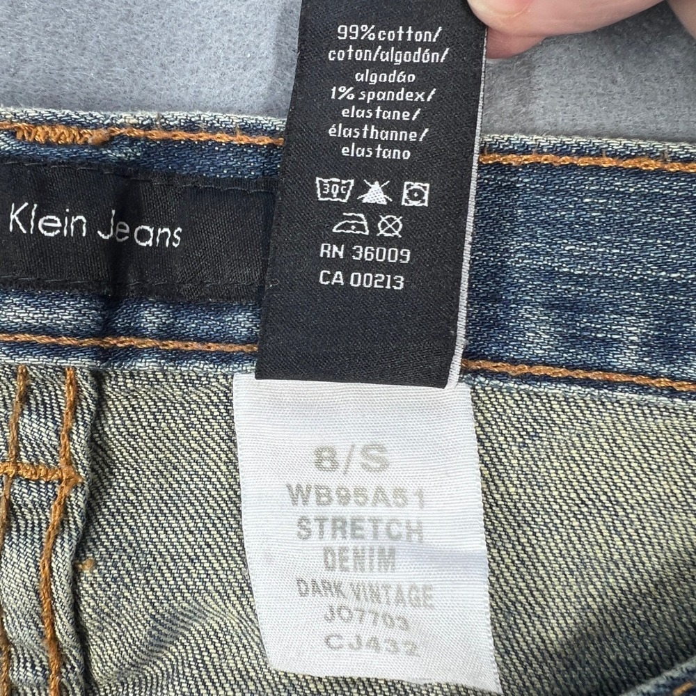 Calvin Klein Blue Low Rise Bootcut Stretch Jeans Womens 8 - Picture 7 of 9